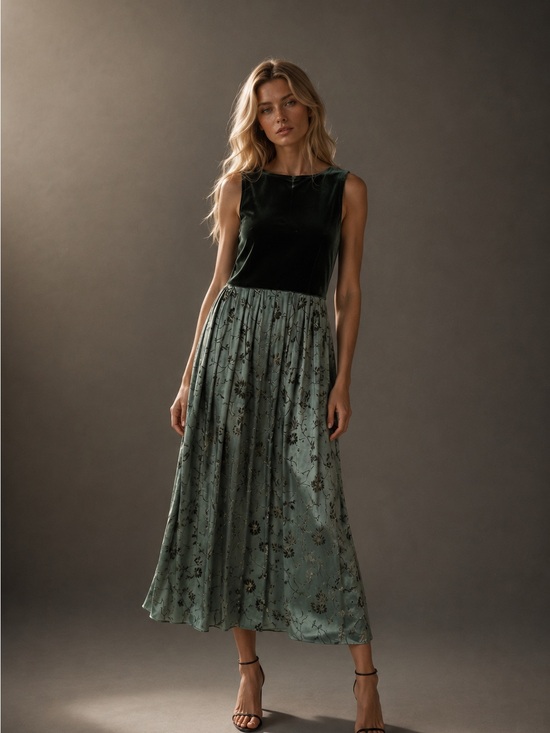 Coldwater Creek Dresses & Skirts - Velvet & Embroidered Satin Midi Dress Occasion